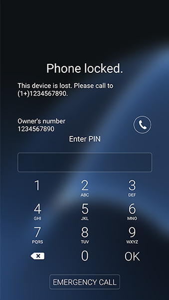 samsung lost phone-Lock the screen